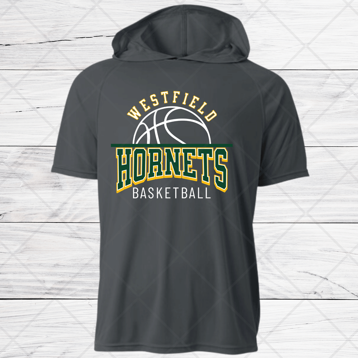 Westfield-Basketball Design B- Dri Fit Shirt w/ Hoods-Short and Long Sleeve