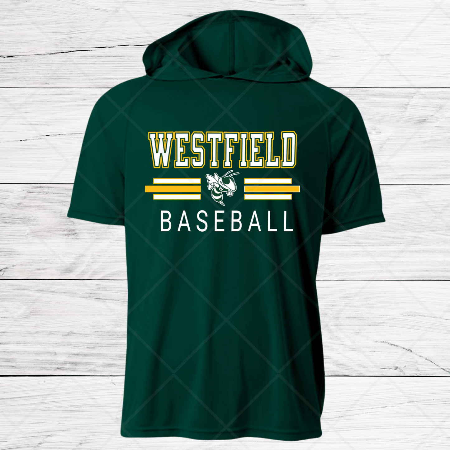 Westfield Baseball-Design B- Dri Fit Shirt w/ Hoods-Short and Long Sleeve