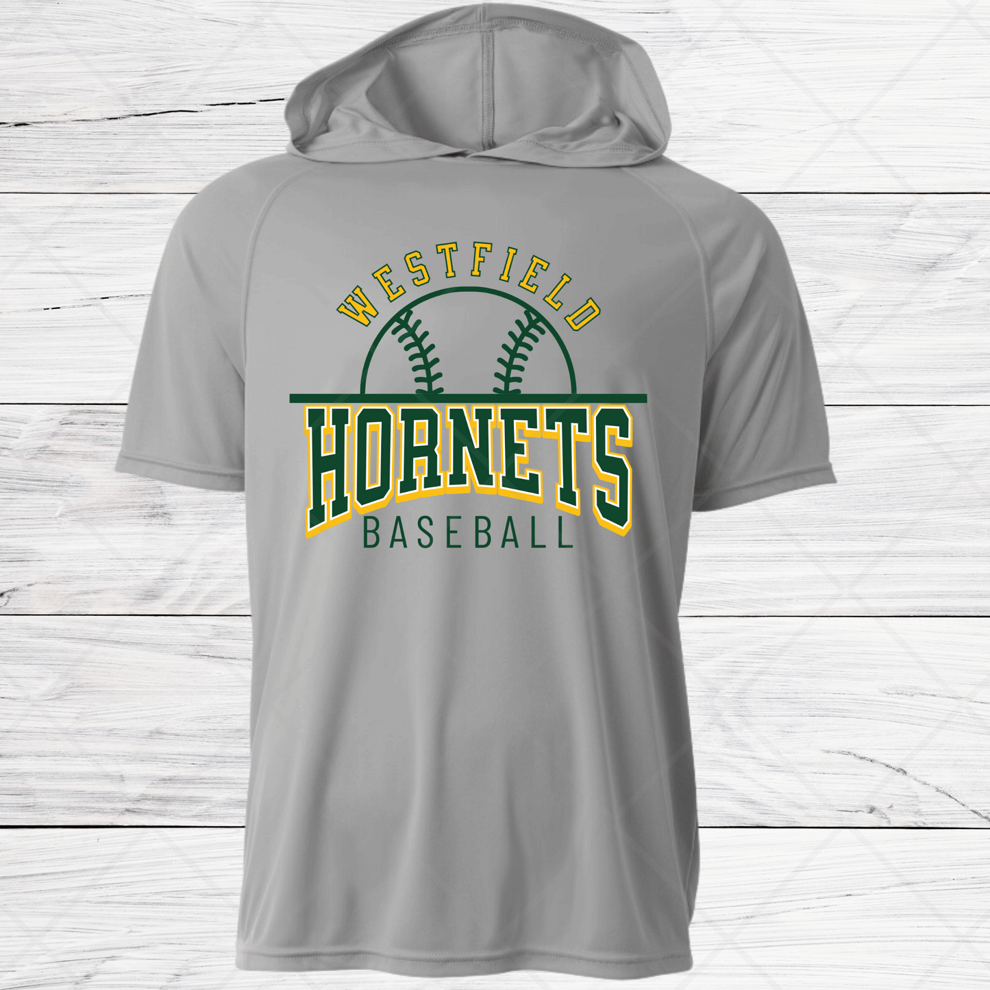 Westfield Baseball-Design A- Dri Fit Shirt w/ Hoods-Short and Long Sleeve