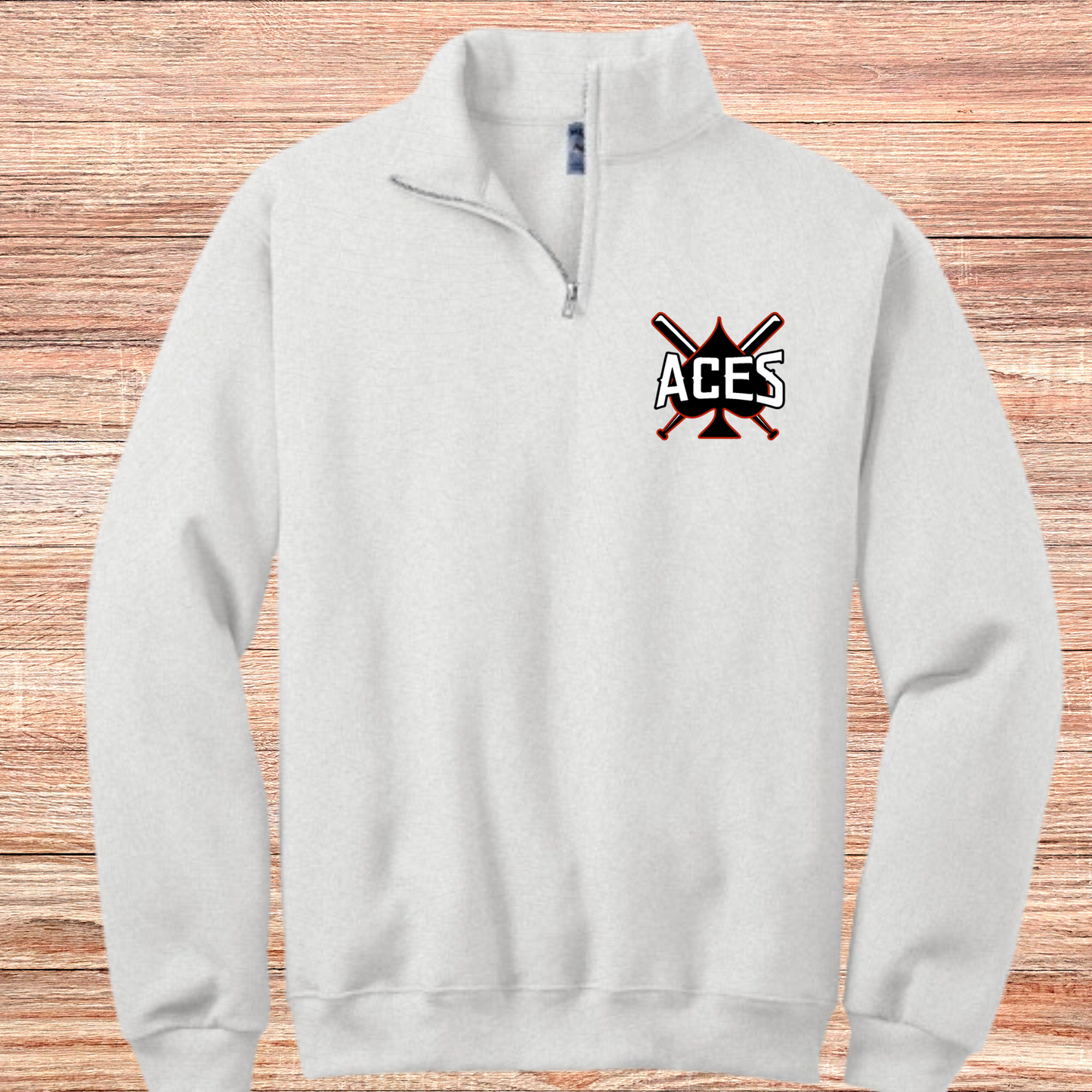 Aces- 1/4 Zip Fleece-Pocket Logo Design