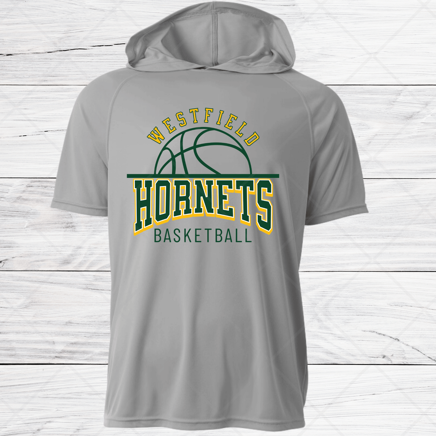 Westfield-Basketball Design B- Dri Fit Shirt w/ Hoods-Short and Long Sleeve