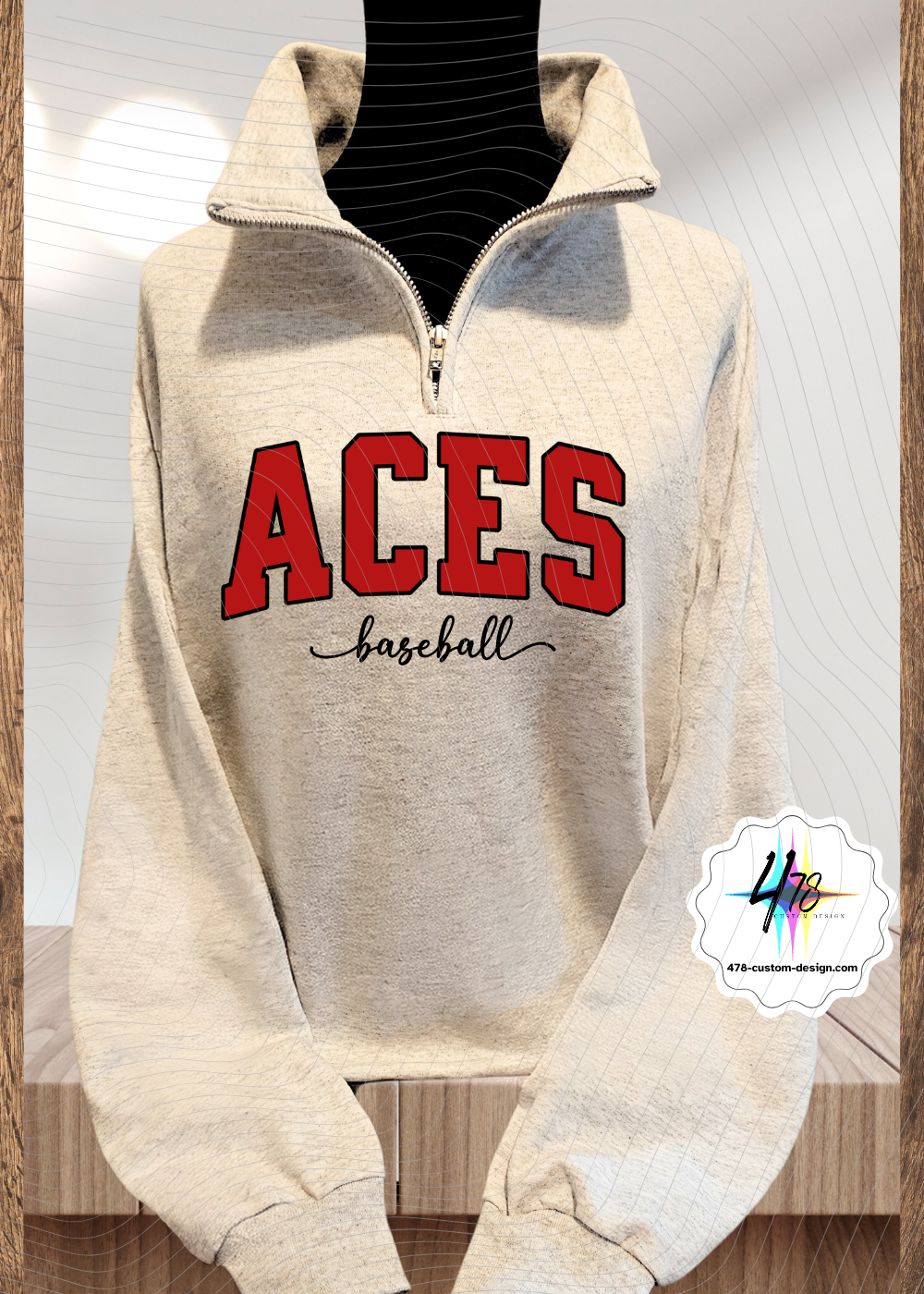 Aces- 1/4 Zip Fleece-Women Design