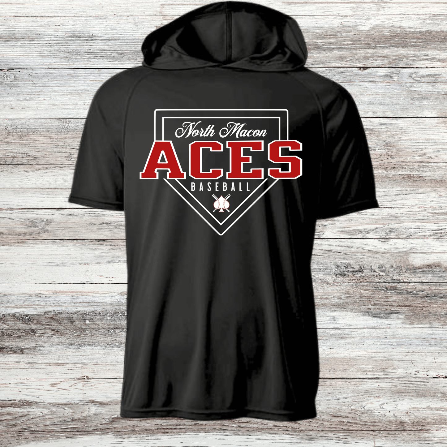Aces-Design 2- Dri Fit Shirts w/ Hoods- Short and Long Sleeve