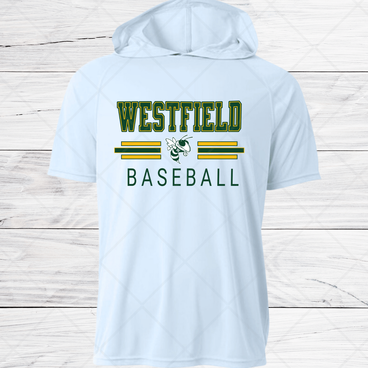 Westfield Baseball-Design B- Dri Fit Shirt w/ Hoods-Short and Long Sleeve