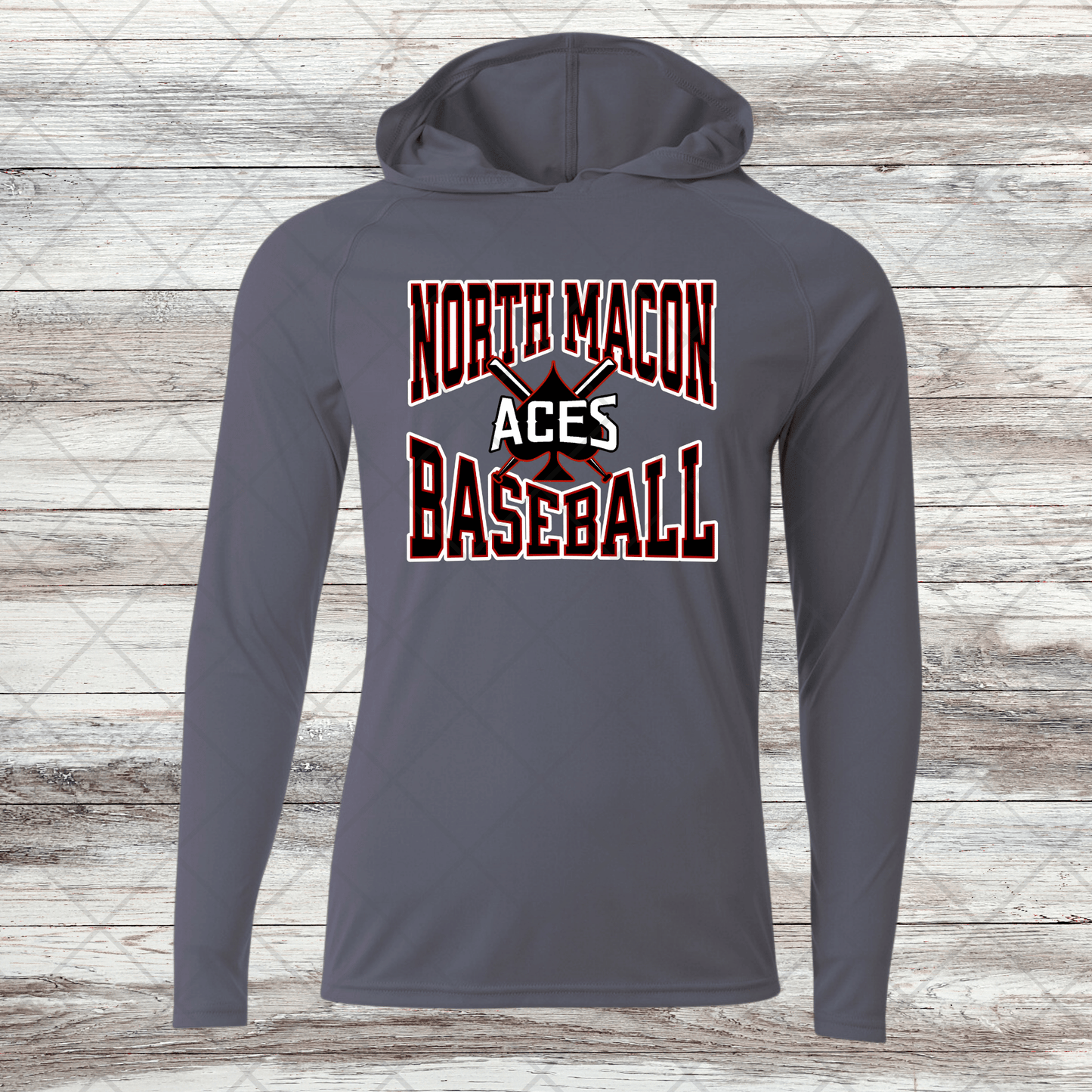 Aces-Design 4- Dri Fit Shirts w/ Hoods- Short and Long Sleeve
