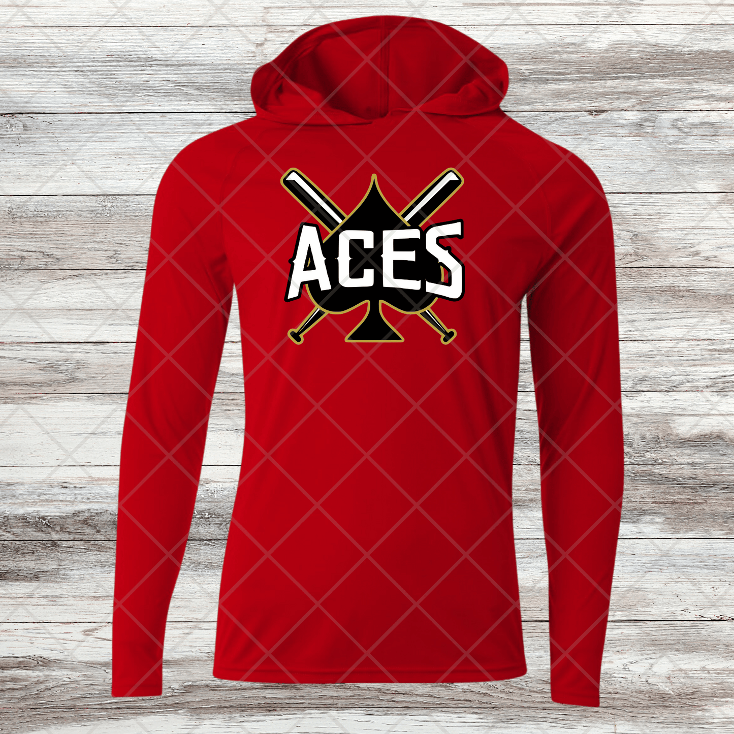 Aces-Design 1- Dri Fit Shirts w/ Hoods- Short and Long Sleeve