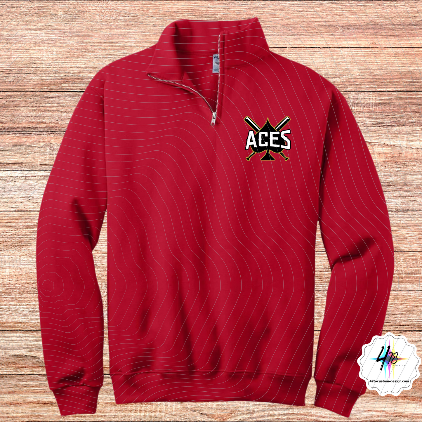 Aces- 1/4 Zip Fleece-Pocket Logo Design