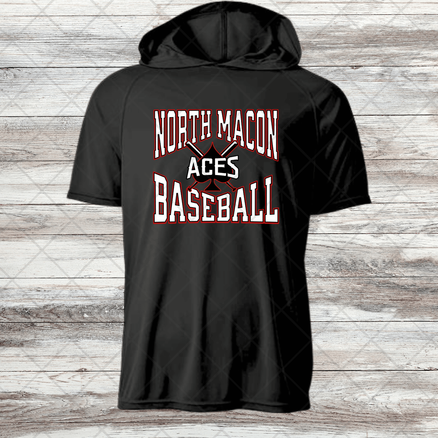 Aces-Design 4- Dri Fit Shirts w/ Hoods- Short and Long Sleeve