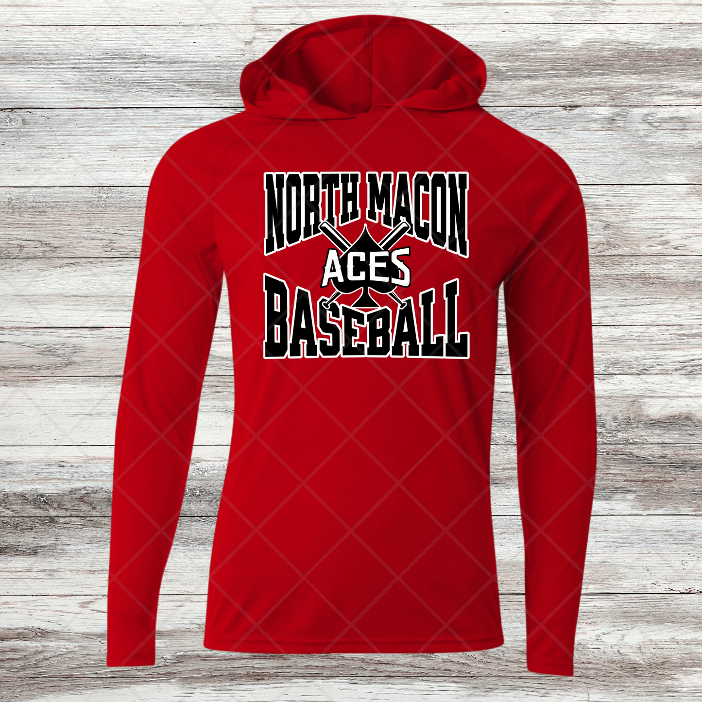 Aces-Design 4- Dri Fit Shirts w/ Hoods- Short and Long Sleeve