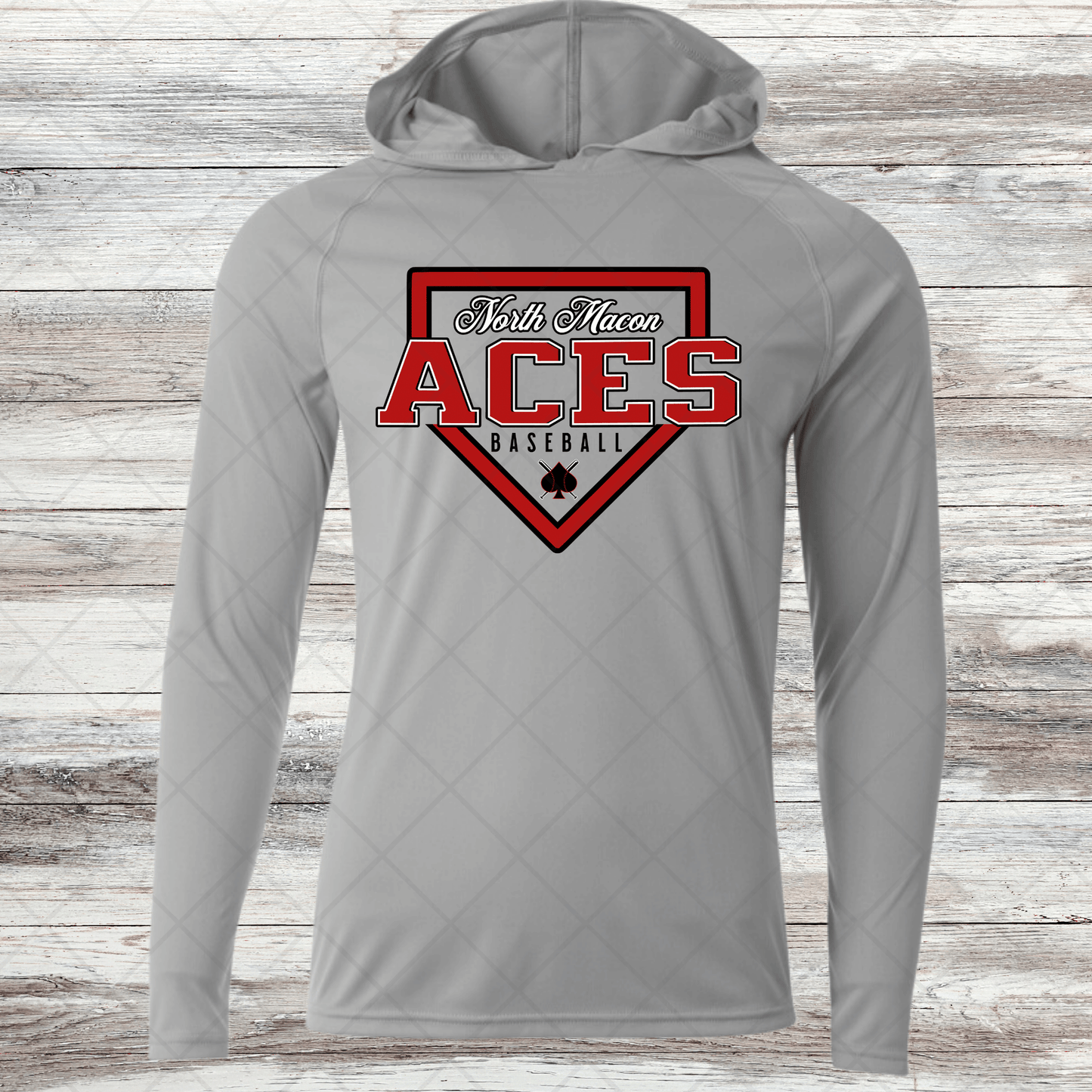 Aces-Design 2- Dri Fit Shirts w/ Hoods- Short and Long Sleeve