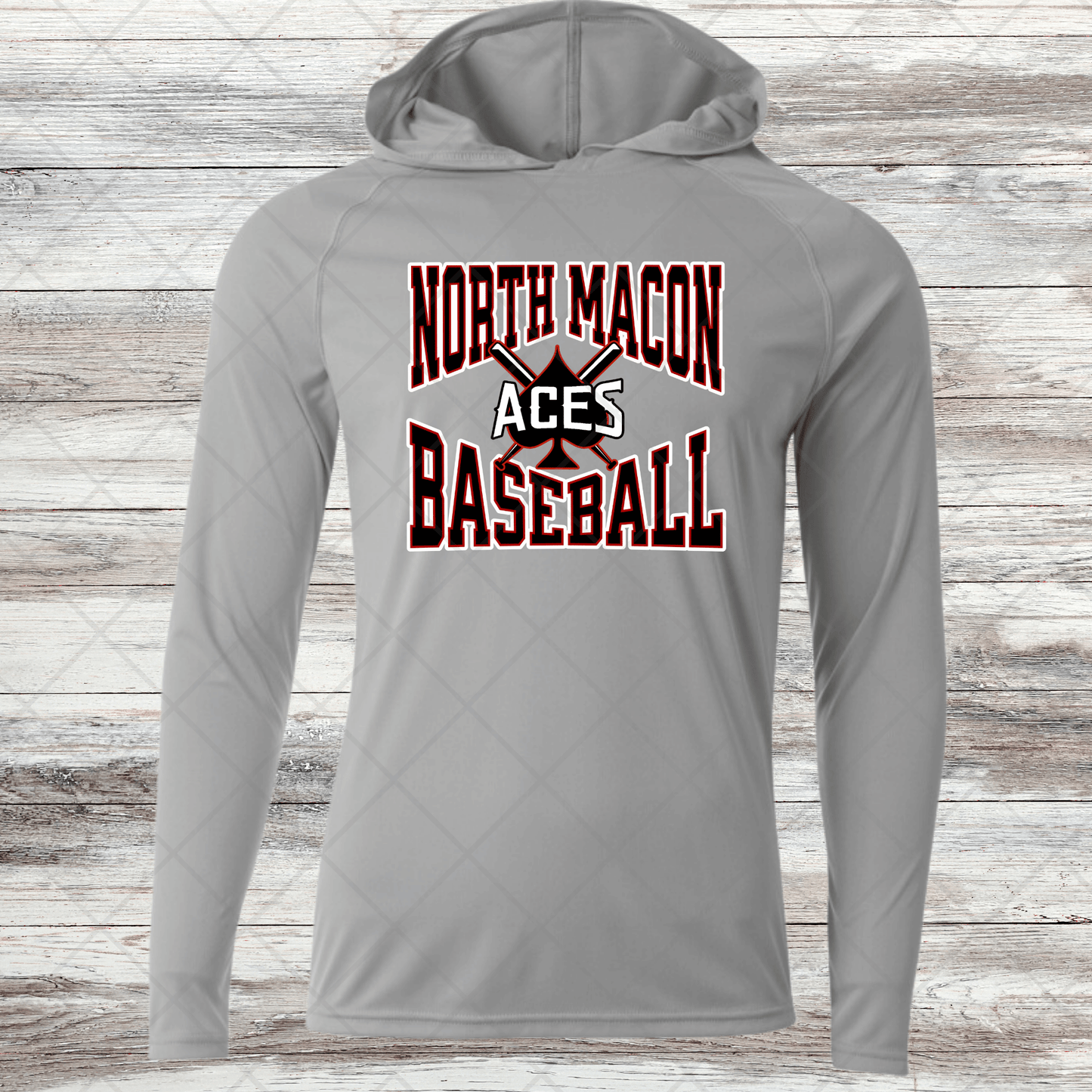 Aces-Design 4- Dri Fit Shirts w/ Hoods- Short and Long Sleeve