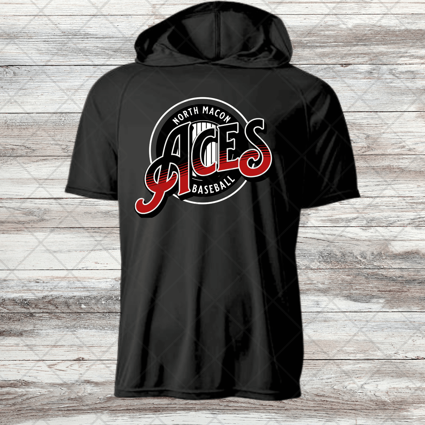 Aces-Design 5- Dri Fit Shirts w/ Hoods- Short and Long Sleeve