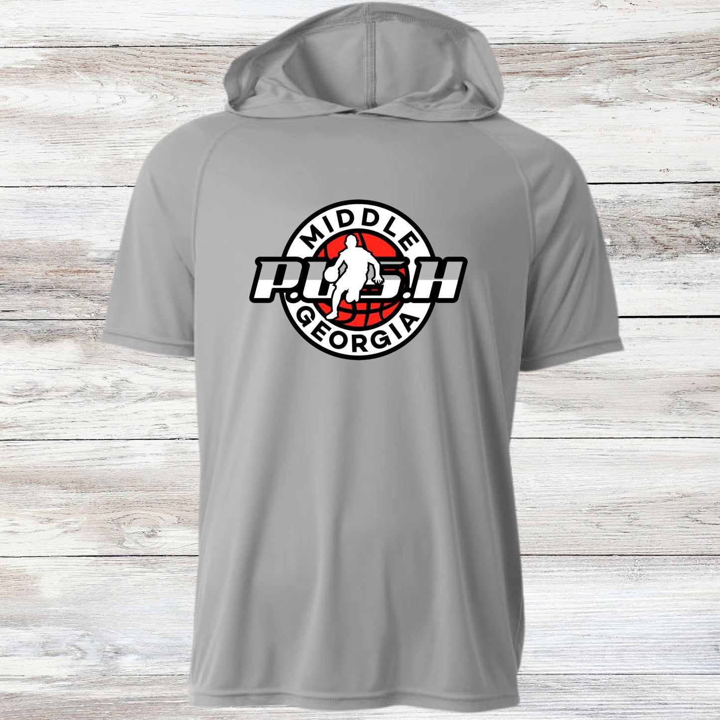 PUSH Basketball Design 1- Hooded T-Shirts (Sleeveless, Short and Long Sleeve)