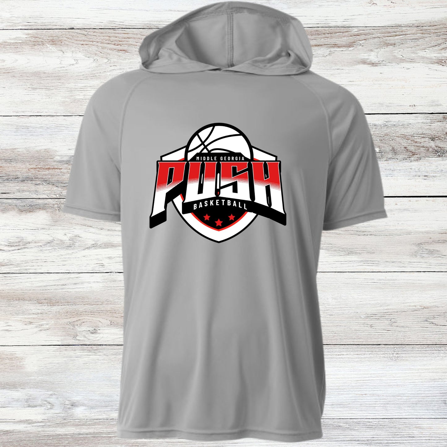 PUSH Basketball Design 2- Hooded T-Shirts (Sleeveless, Short and Long Sleeve)