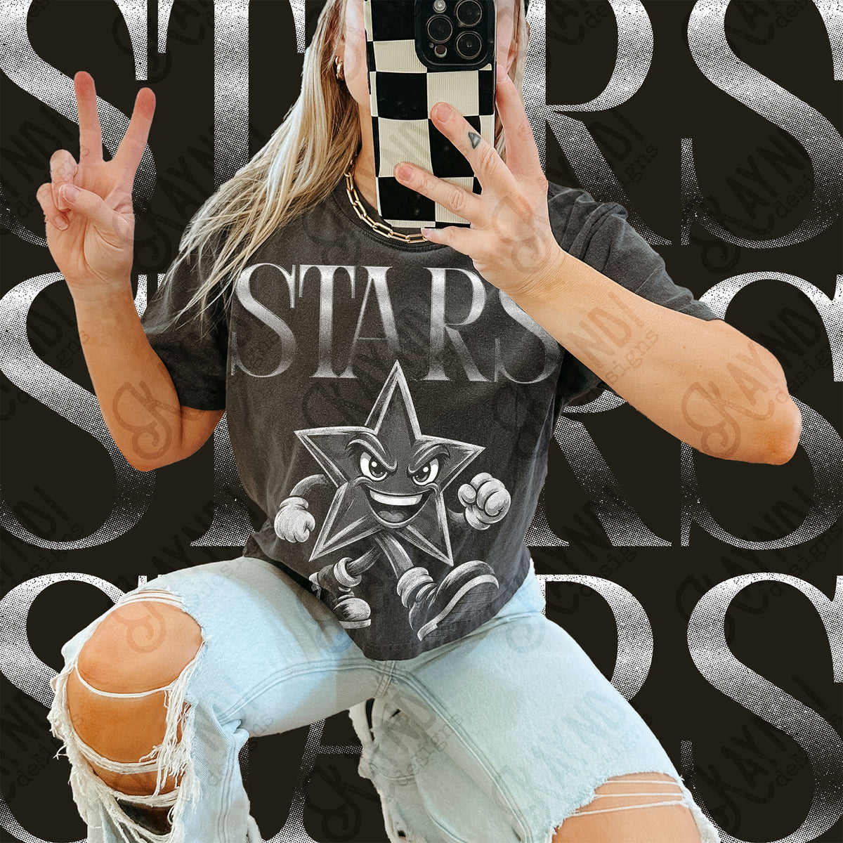 Halftone Stars 2 Top design mockup