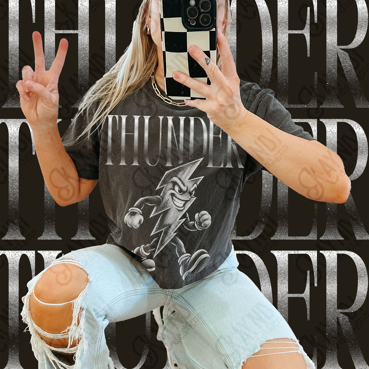 Halftone Thunder Top design mockup