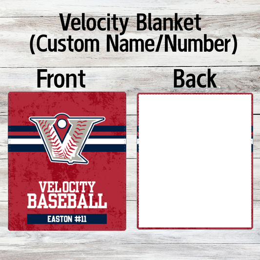 Velocity Baseball Blanket 52x60" (With or Without Custom Name/Number)