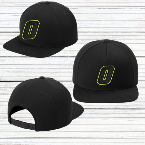 Flat Bill Snapback Hat with Hat Patch Logo- Sport-Tek 5 Panel