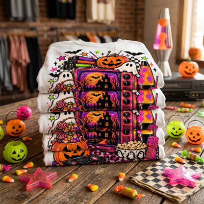 Retro Halloween Movie Night Shirt