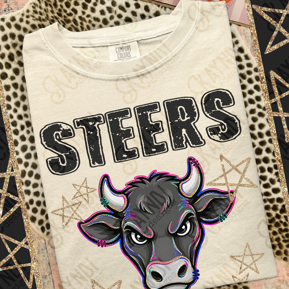 Grunge Varsity Steers Top