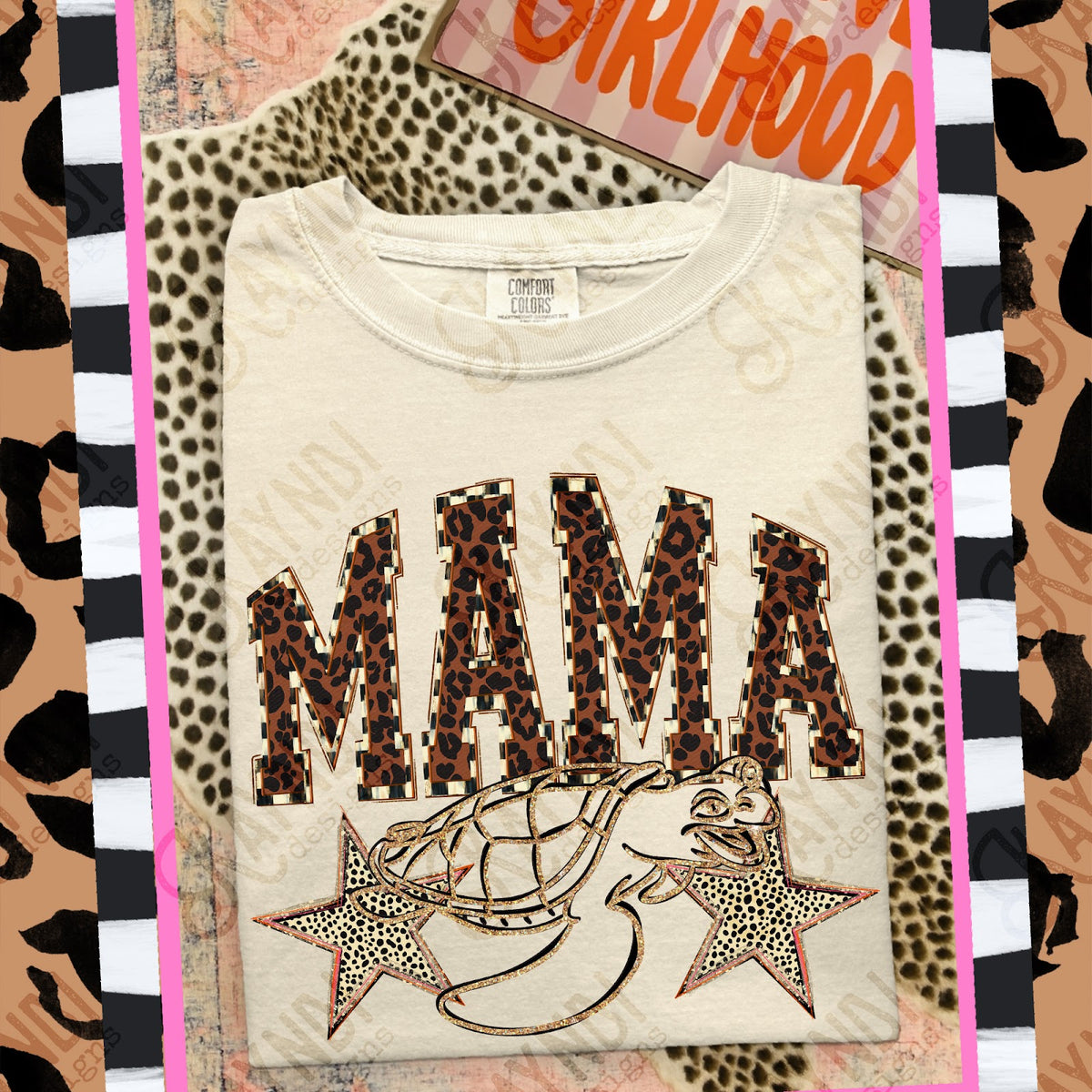 MAMA Turtles Top design mockup