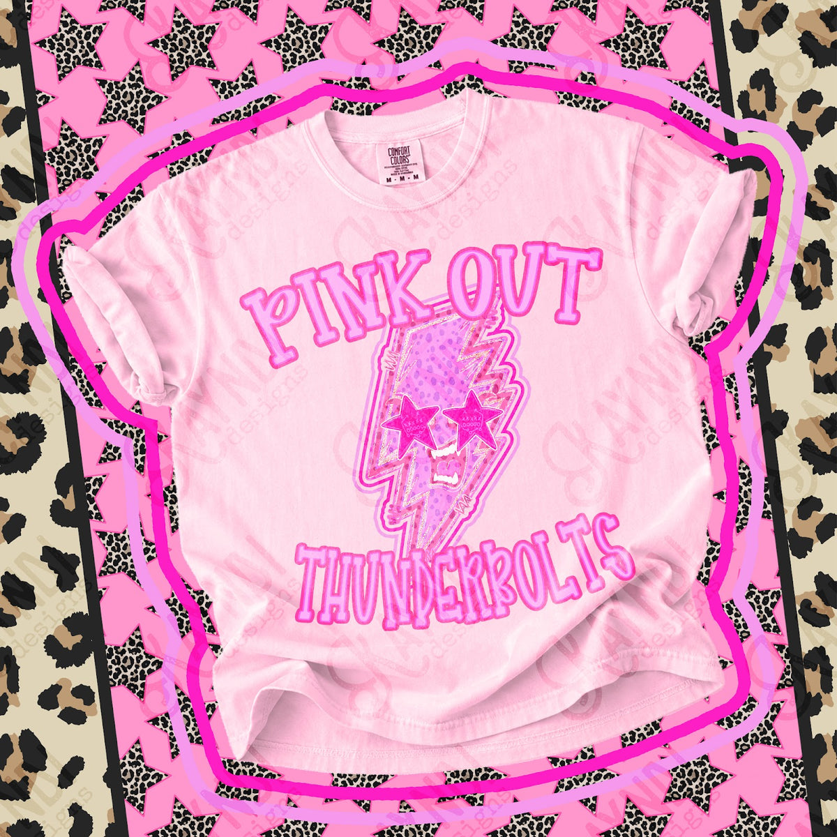 Pink Out Thunderbolts Top design mockup