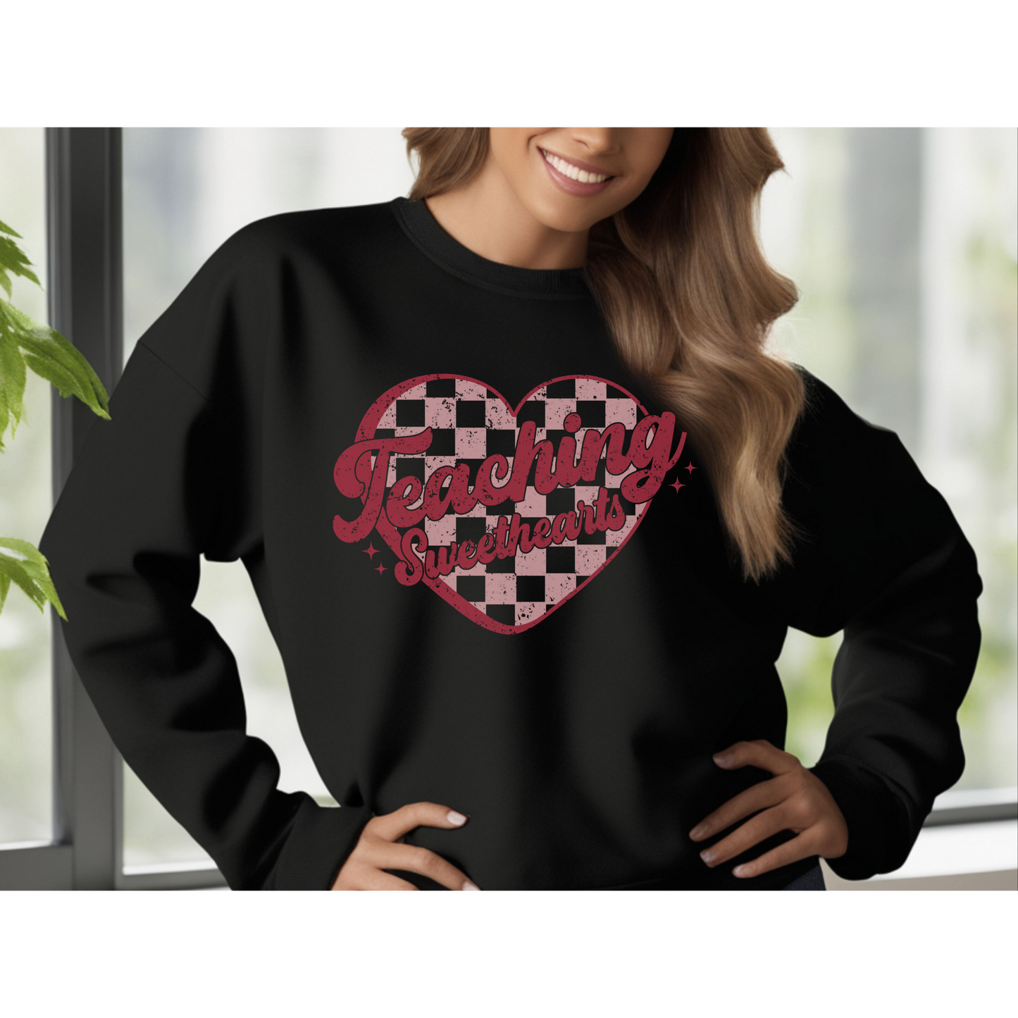 Teaching Sweethearts Checker Heart Top