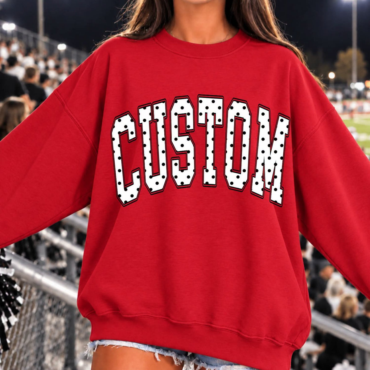 Custom Polka Dot Varsity Word Shirt