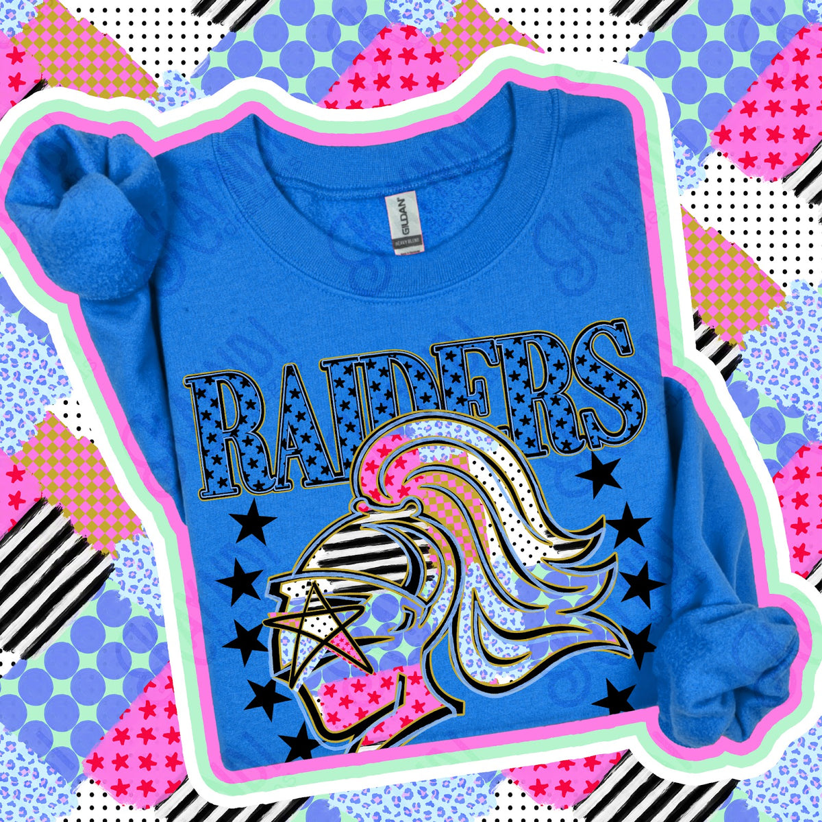 Patchwork Varisty Stars Raiders 2 Top