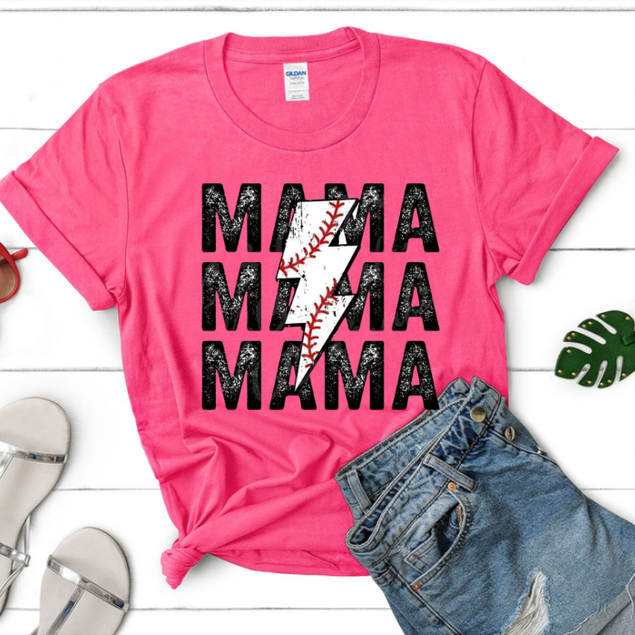 MAMA x3 Baseball Lightning Bolt Tops