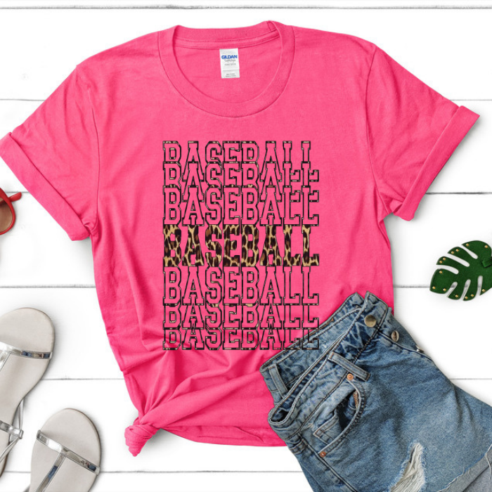 Baseball Leopard Graphic Top