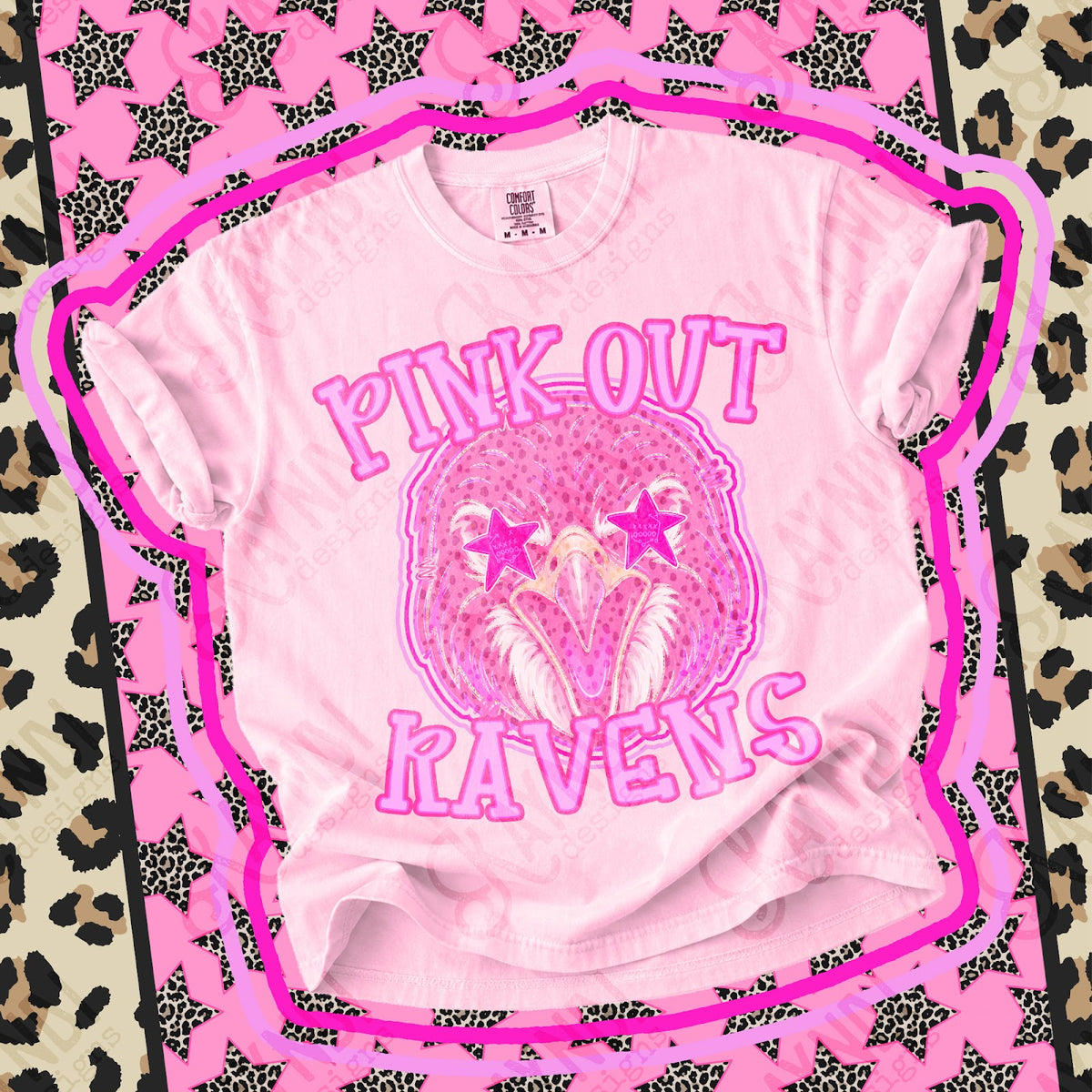 Pink Out Ravens Top design mockup