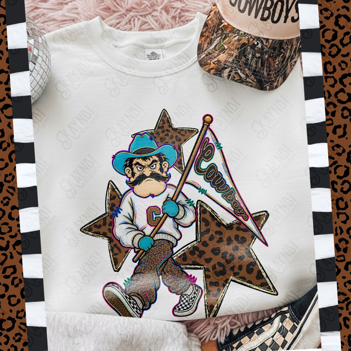 Leopard Sweats Cowboys 3 Top