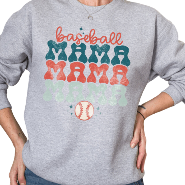 Bubble Letter Baseball MAMA Top