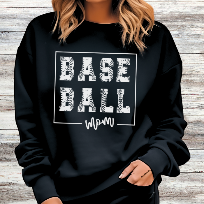 BASE BALL Mom on White Top