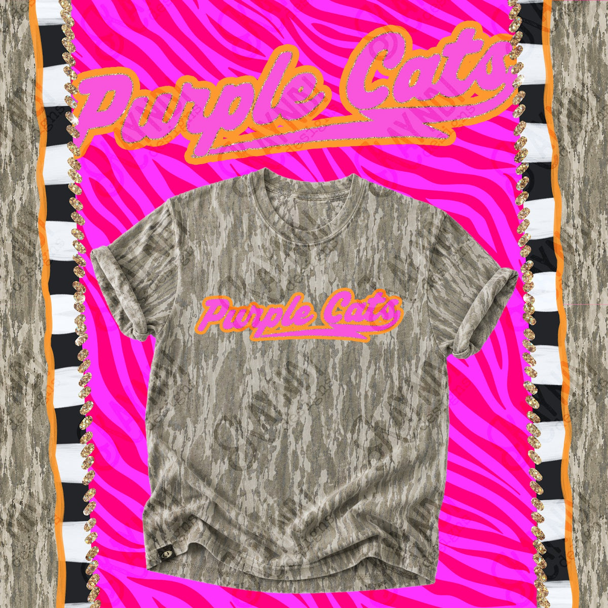 Prism Script Purple Cats Top