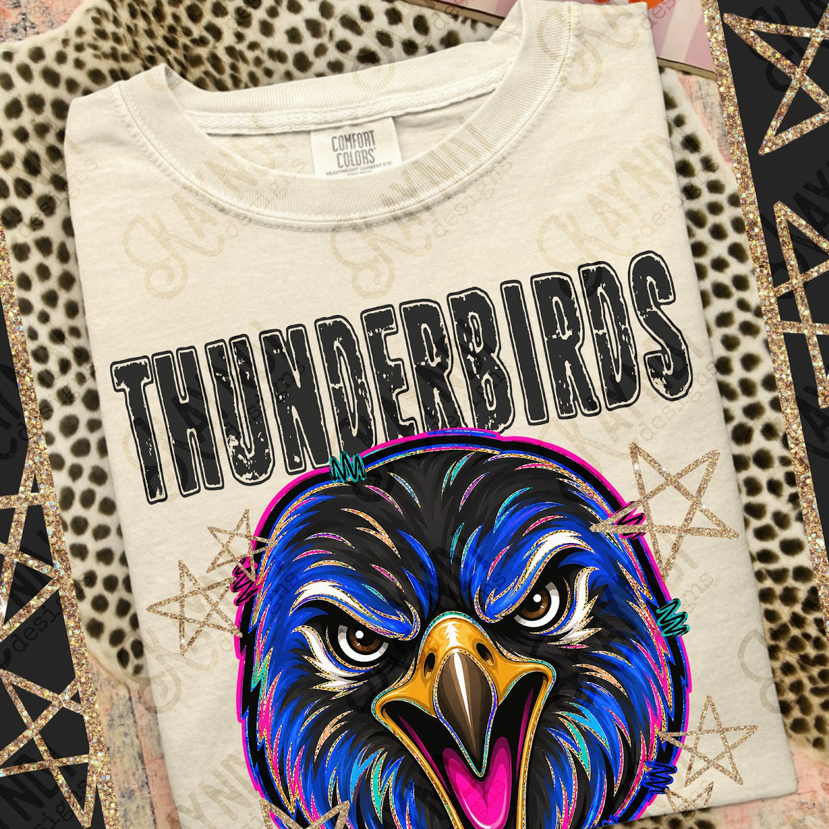 Grunge Varsity Thunderbirds 3 Top