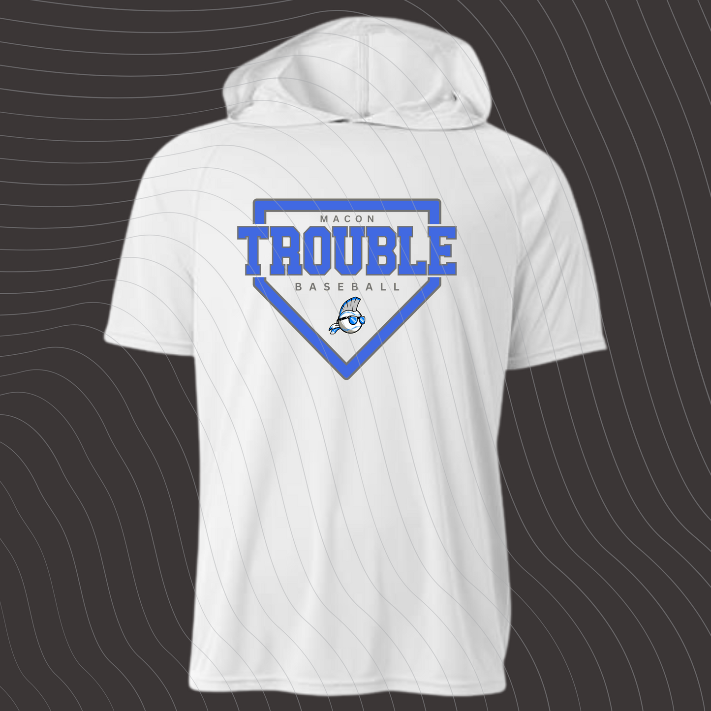 Macon Trouble- Design C-WHITE- Short/Long Sleeve Dri-Fit w/ Hood