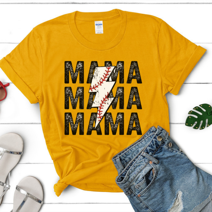 MAMA x3 Baseball Lightning Bolt Tops