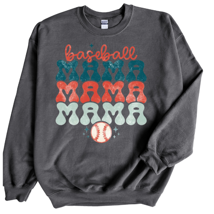 Bubble Letter Baseball MAMA Top