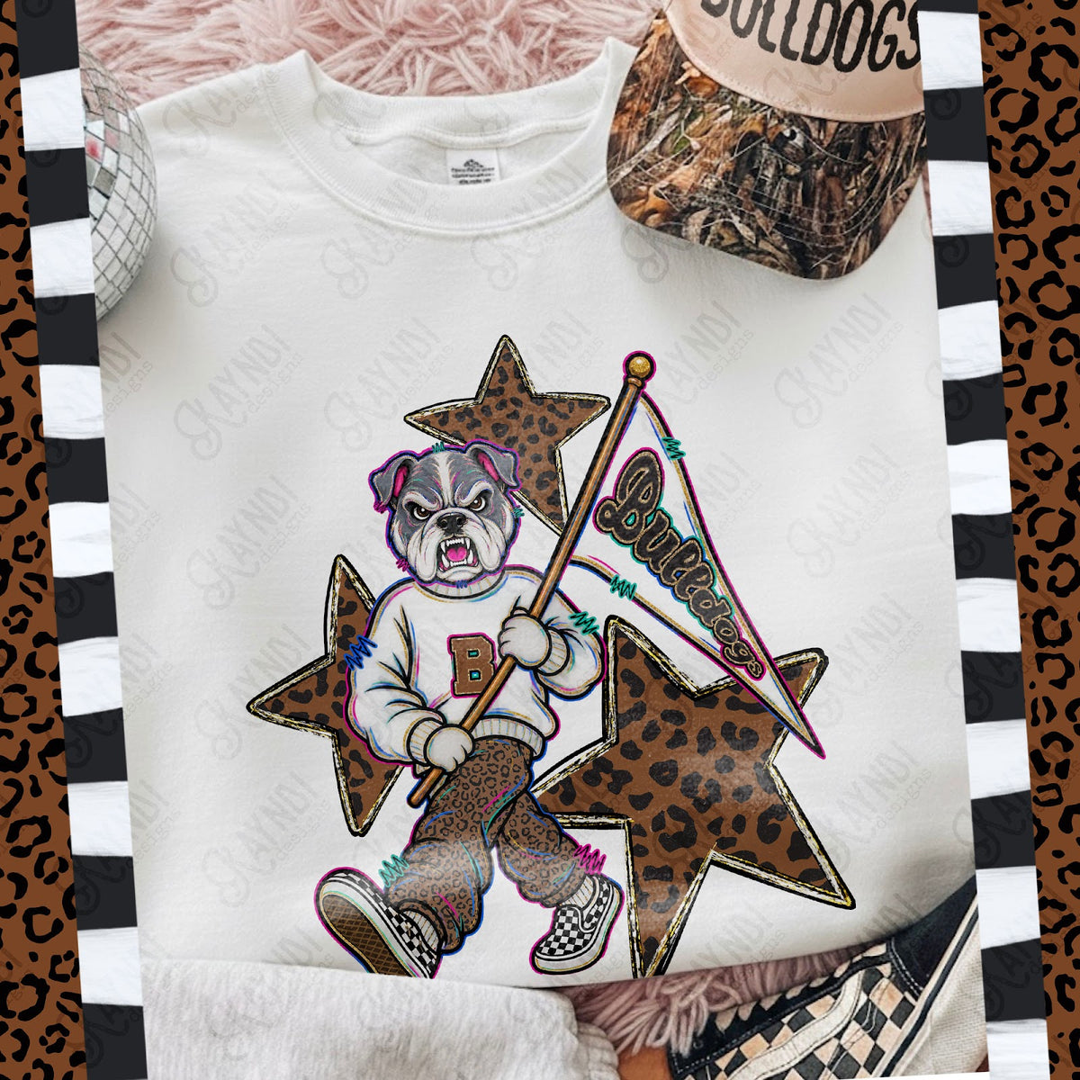 Leopard Sweats Bulldogs 5 Top