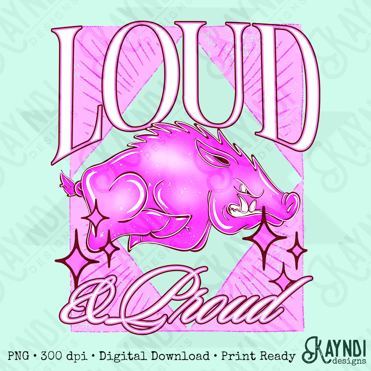 KayndiDesigns Loud and Proud Pink Razorback Top