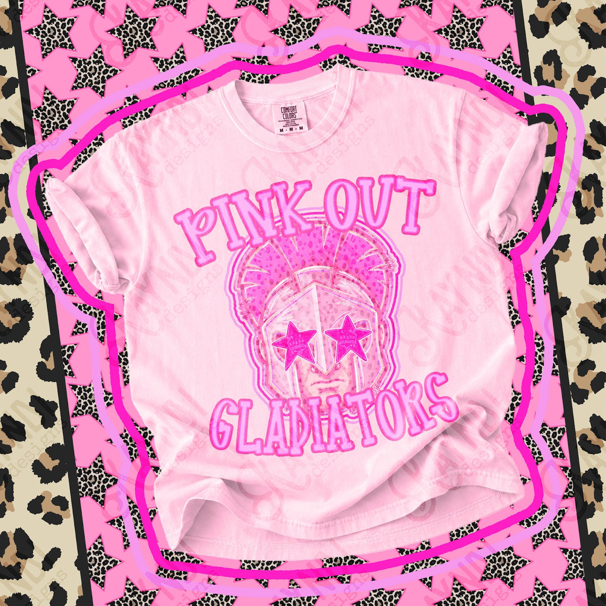 Pink Out Gladiators Top design mockup