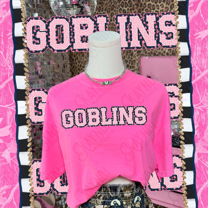 Varsity Stars Goblins TropCowg CC Neon Pink Top