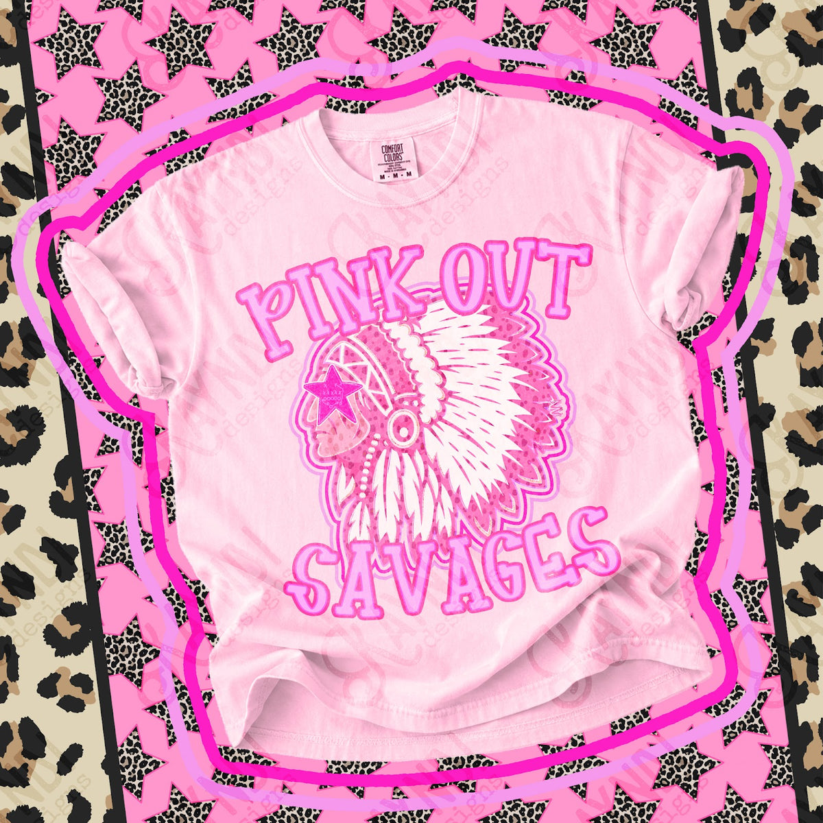 Pink Out Savages Top design mockup