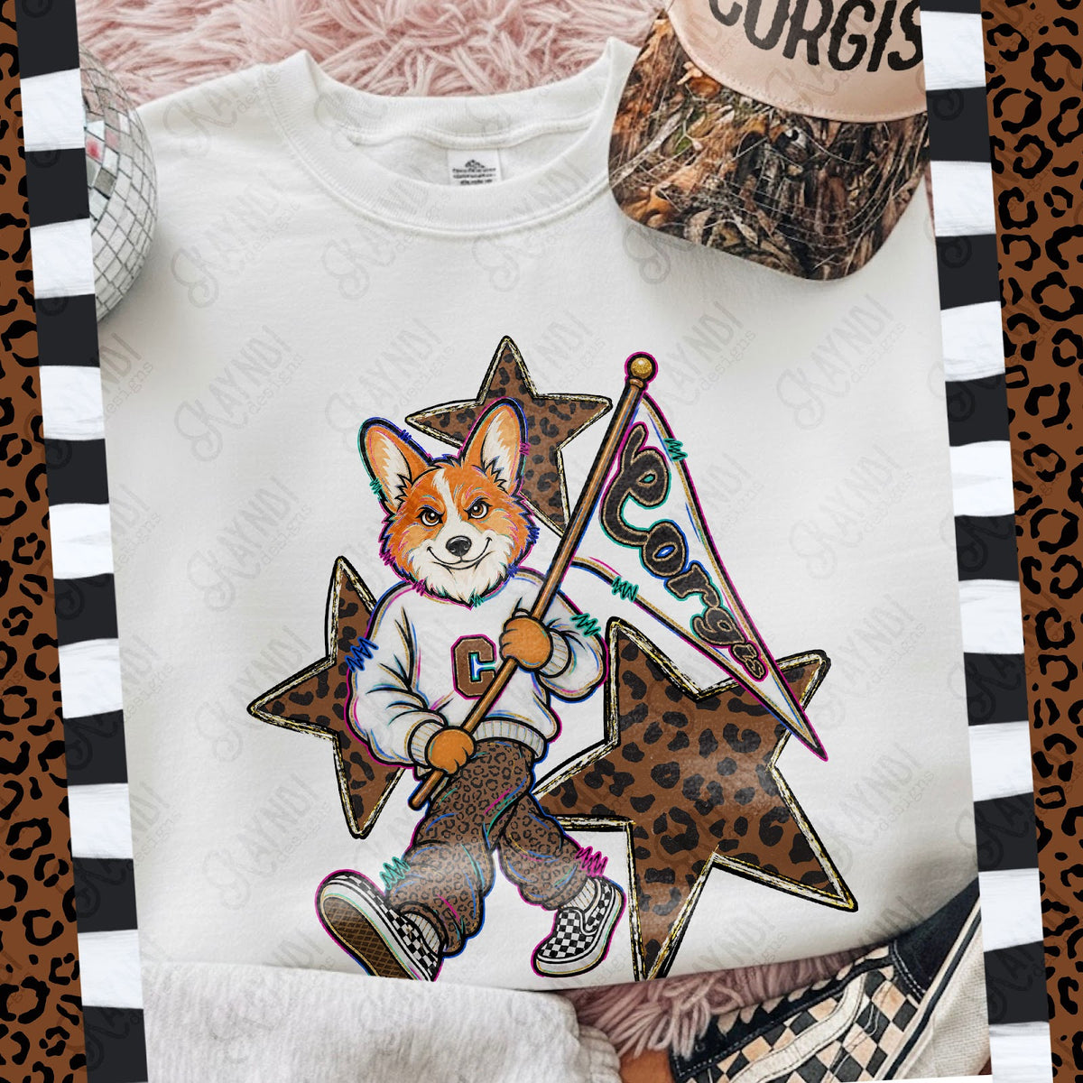 Leopard Sweats Corgis Top