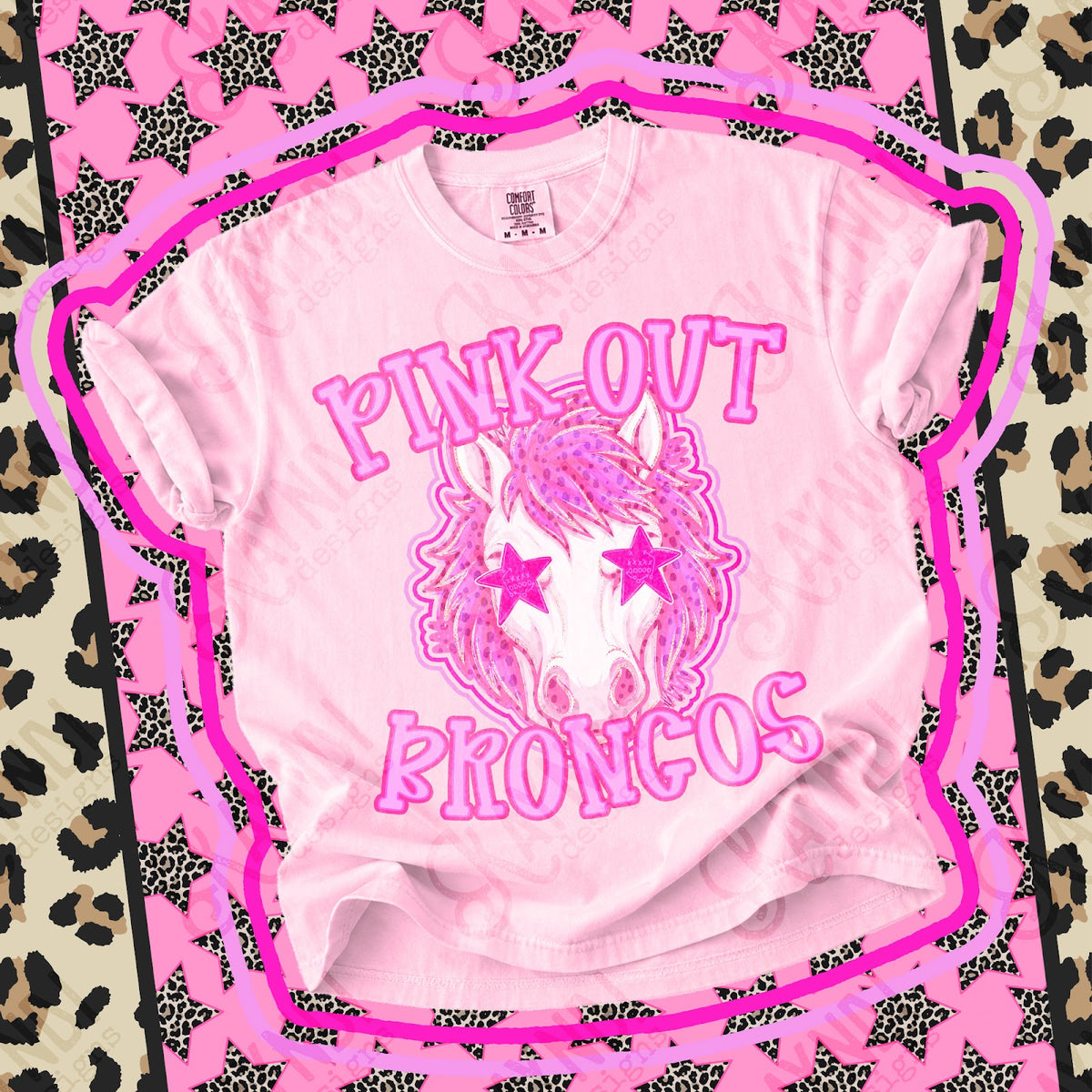Pink Out Broncos 7 Top design mockup