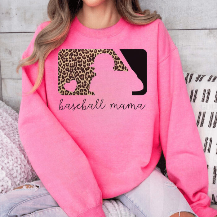 Leopard Baseball Mama MLB Top