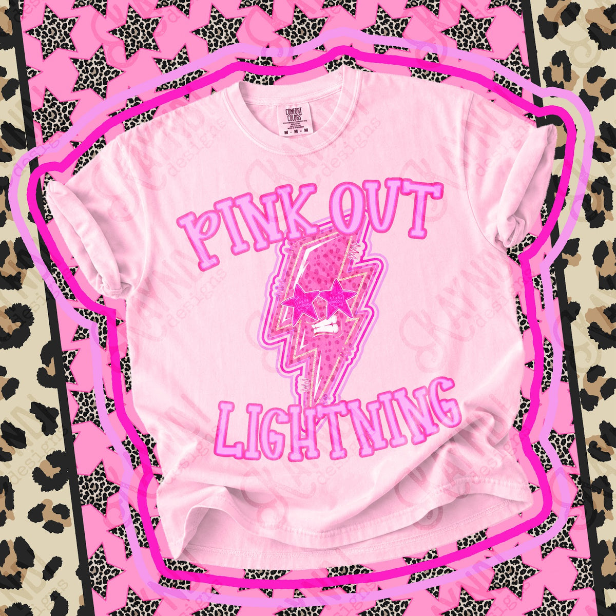 Pink Out Lightning 4 Top design mockup