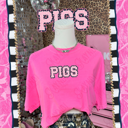 Varsity Stars Pigs TropCowg CC Neon Pink Top